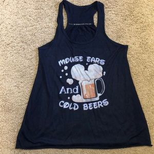 Disney fans! Mouse ears & cold beers tank top
